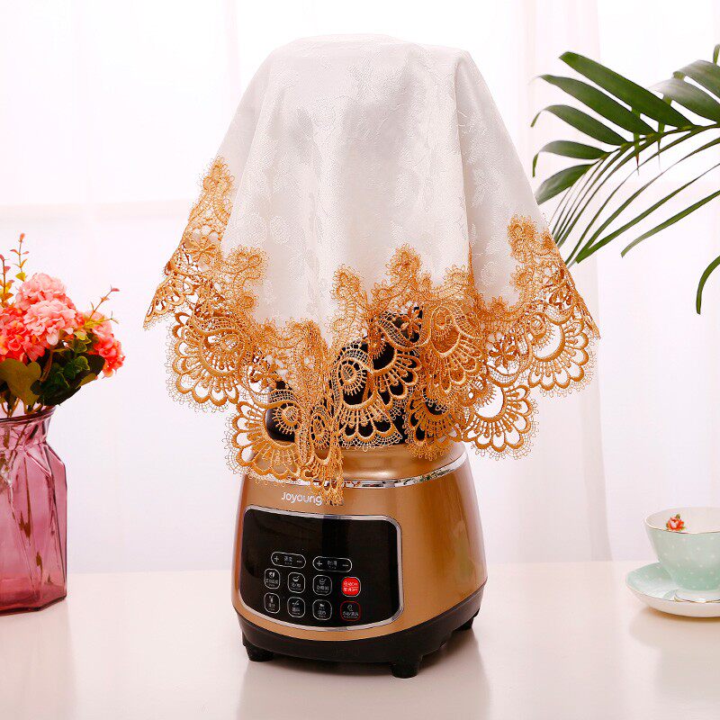 咖啡机破壁机豆浆机防尘罩盖布蕾丝多用巾厨房电器茶杯台灯布盖布