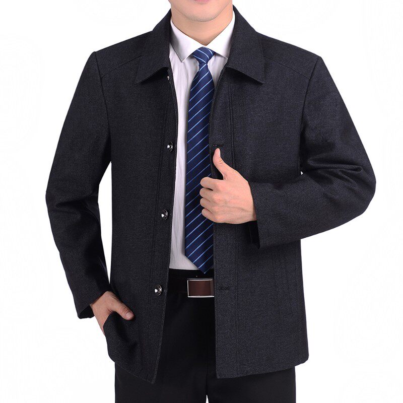 秋季外套男中年男士夹克男春秋中老年休闲男装夹克衫爸爸外穿上衣