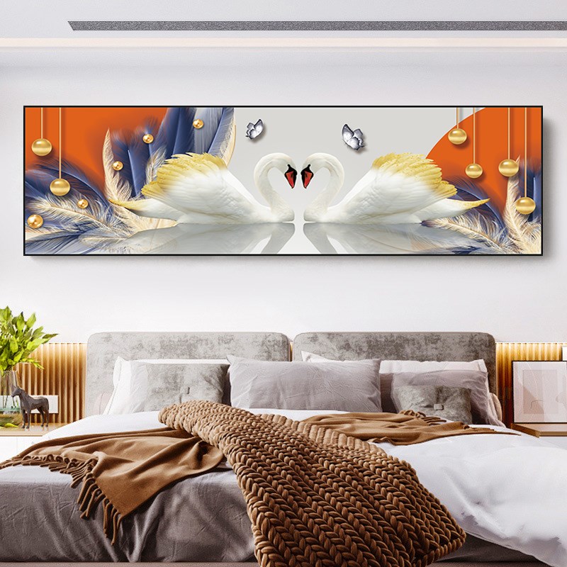 床头装饰画3D立体自粘画卧室客厅沙发背景墙酒店宾馆民宿贴壁画图片