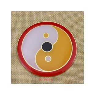 中黄太极图贴潘氏8cm黄铜五行八卦福镇宅贴房屋缺角化解摆件万字