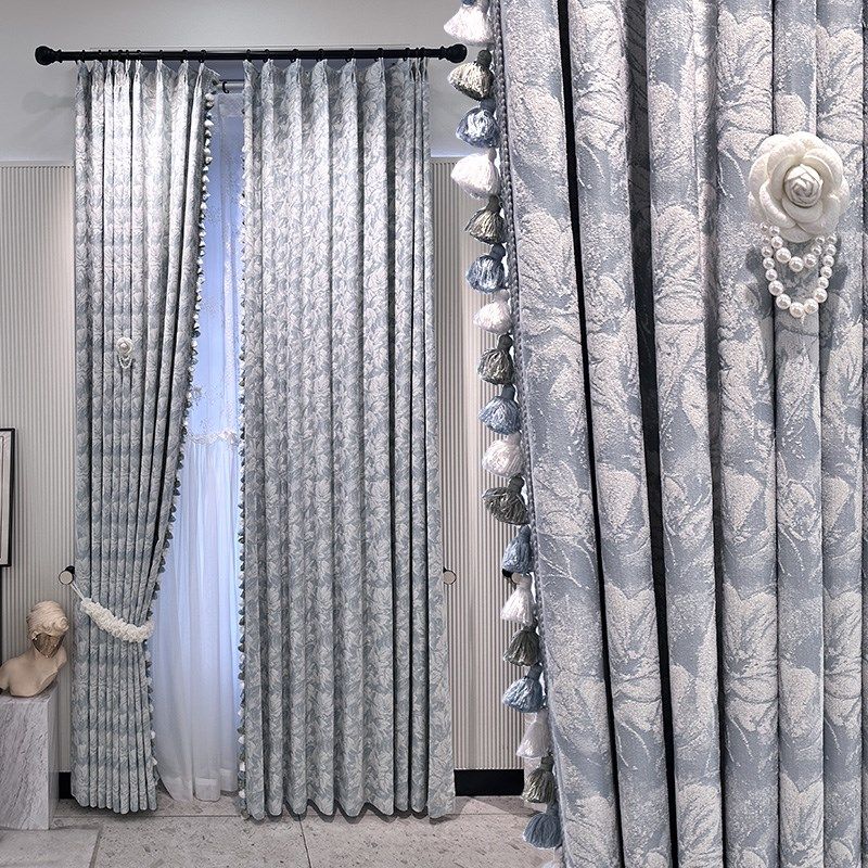 轻奢法式2024年新款高级感客厅卧室奶油风雪尼尔遮光花布窗帘百合,居家布艺,定制窗帘,淘宝优惠券,粉丝福利购,淘宝优惠卷