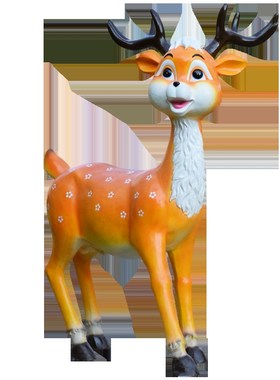 商场门口装饰品卡通动物梅花鹿户外幼儿园玻璃钢雕塑庭院花园摆件