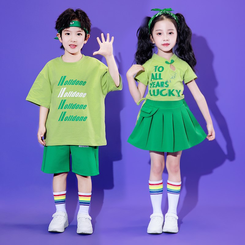 六一儿童嘻哈街舞潮服爵士舞蹈套装幼儿园班服小学生啦啦操演出服