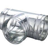 镀锌白铁皮三通连接螺旋风管配件三通分支口 通风管道配件风口100