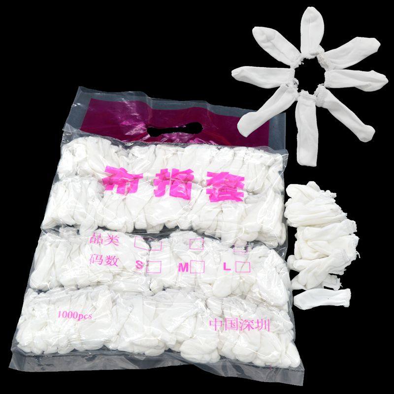 纯棉布手指套加厚防滑耐磨白色全棉汗布劳保指套翻页点钞用手指套