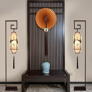 新中式禅意落地灯复古落地台灯客厅卧室书房立式灯中国风别墅地灯