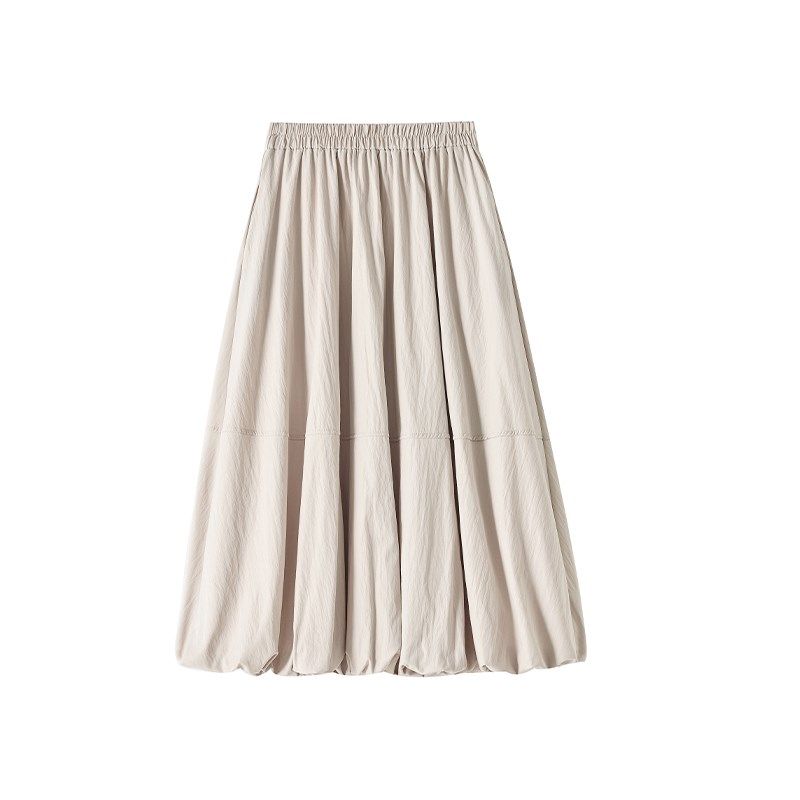 白色半身裙女春夏季小个子设计感蓬蓬花苞裙中长款a字灯笼工装裙,女装/女士精品,半身裙,淘宝优惠券,粉丝福利购,淘宝优惠卷