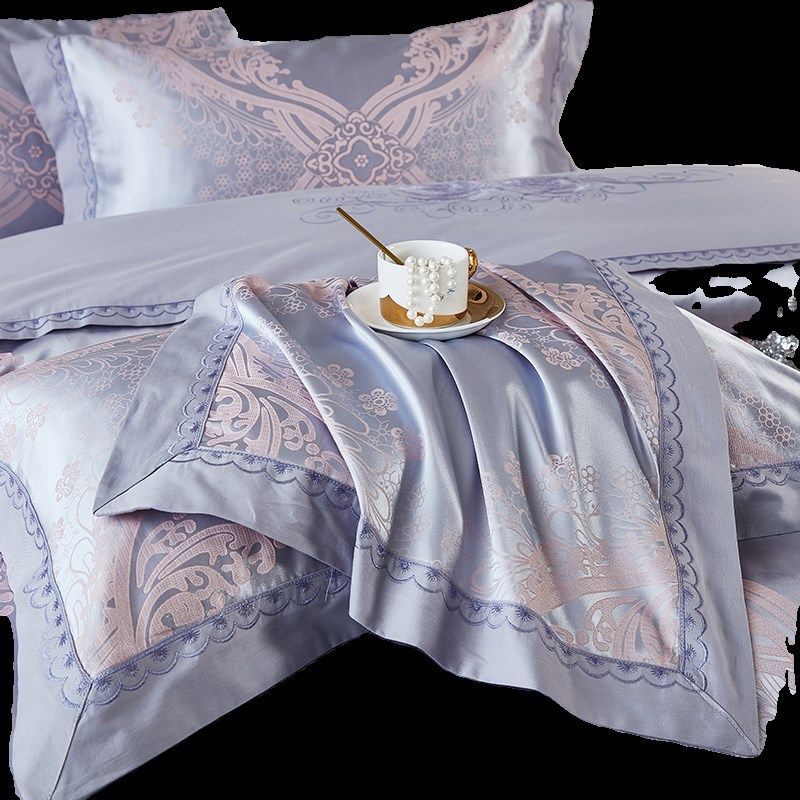 2024新款高级感欧式枕头套纯棉贡缎提花轻奢一1对装结婚家用48*74