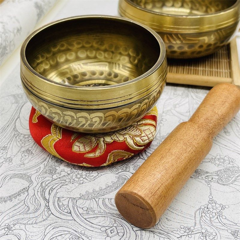 尼泊尔手工铜磬金刚杵佛音碗静心钵盂摆件家用瑜伽用音疗颂钵乐器,家居饰品,桌面摆件,淘宝优惠券,粉丝福利购,淘宝优惠卷