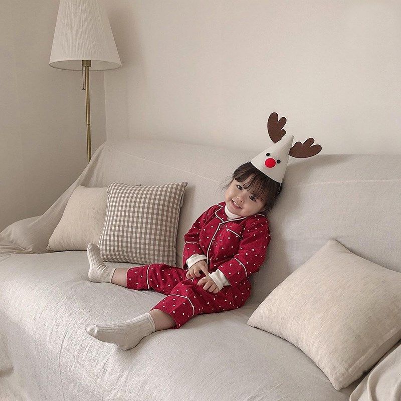 儿童睡衣男童春秋季纯棉磨毛婴儿宝宝圣诞长袖套装小孩女童家居服,童装/婴儿装/亲子装,家居服套装,淘宝优惠券,粉丝福利购,淘宝优惠卷