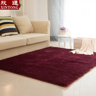 丝毛地毯客厅长方形可水洗沙发茶几地毯卧室房间满铺地毯床边飘窗