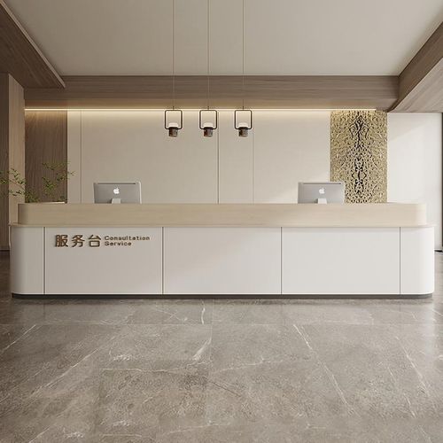 公司前台接待台简约现代服务台美容院酒店柜台桌收银台咨询台定制