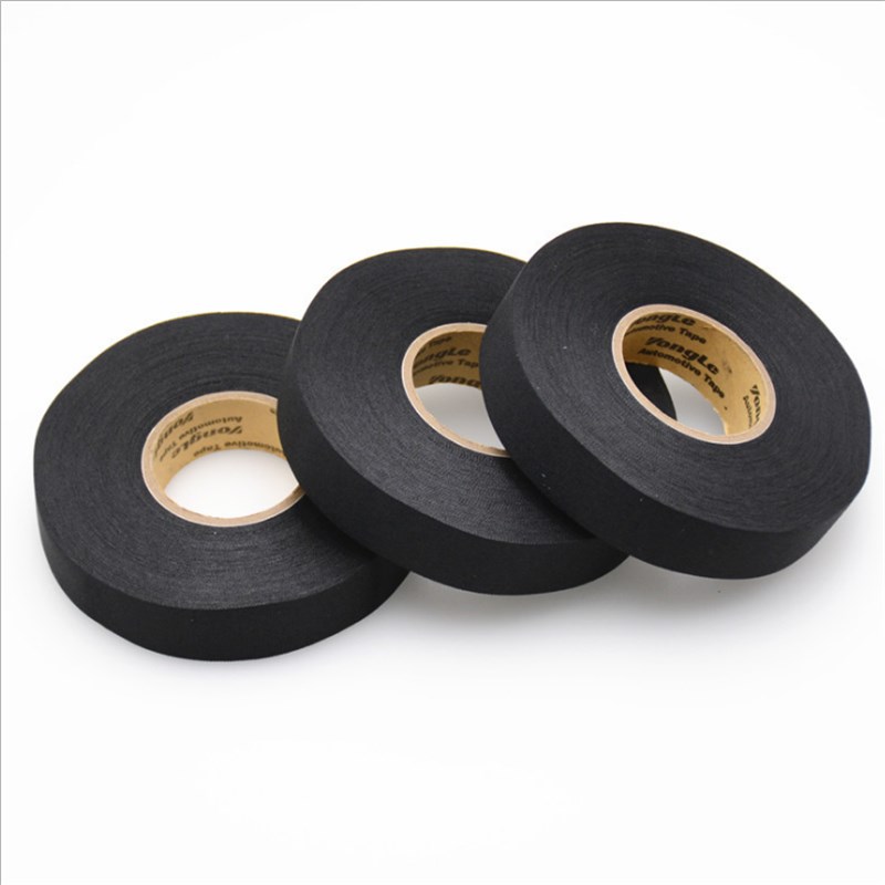 汽车凹陷修复配件绒布胶带电工手撕涤纶布基黑色胶带线束胶带
