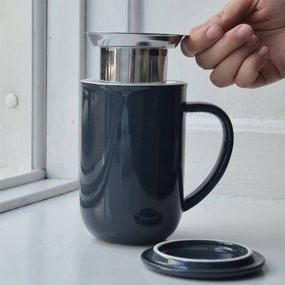 贽造局热卖丹麦VIVA带盖过滤茶杯茶水分离陶瓷杯创意办公室会议