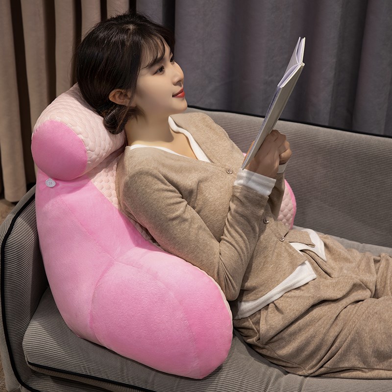 粉色床头靠垫软包护腰靠枕大靠背孕妇沙发抱枕宿舍床上看书枕头夏
