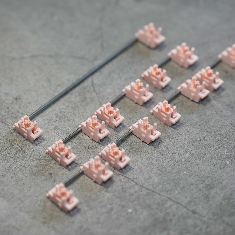 粉猪卫星轴全pom材质钢板高精度性价比客制化卫星轴6.25u强化钢丝