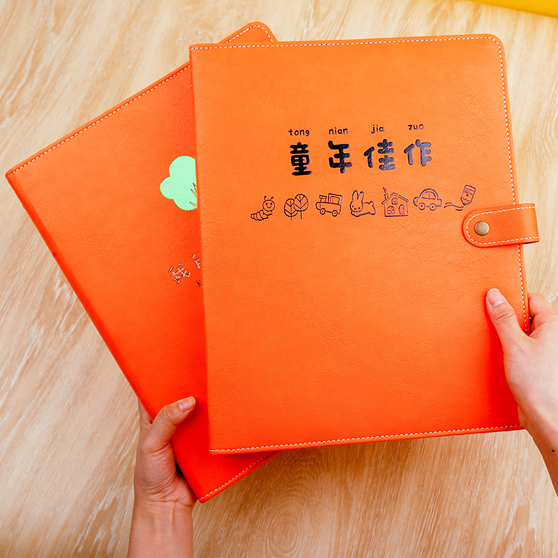 儿童作品收纳册绘画画A4素描画夹水彩小学生资料册奖状收纳册收藏
