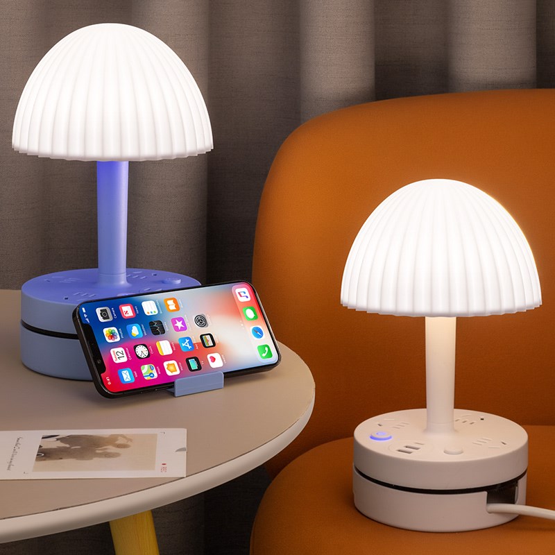 插座带台灯阅读灯可伸缩收纳多功能插电一体式台灯插座带usb