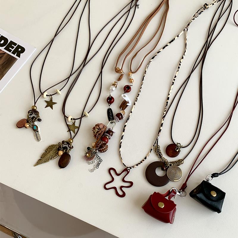 新中式复古民族风长款吊坠女小众百搭叠戴韩系时尚潮流配饰项链