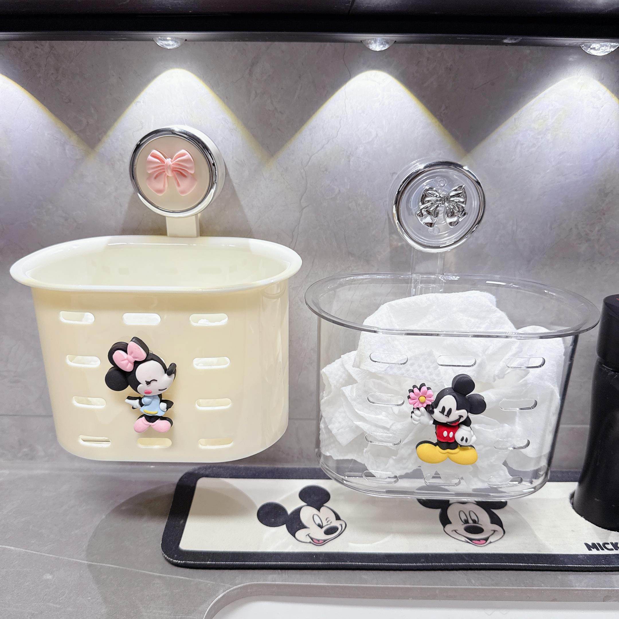 卡通吸盘壁挂式废弃二次擦脸洗脸巾收纳盒洗手台置物架卫生间墙上