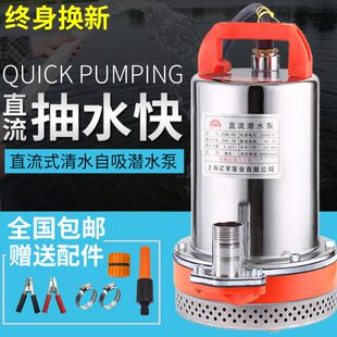 辽宇12V24V48V60V不锈钢叶轮 上海人民 直流潜水泵抽水泵家用农用