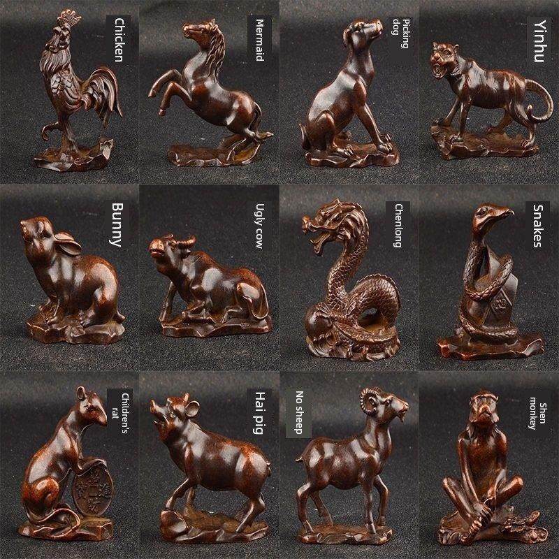 全套十二生肖摆件纯铜彷古铜器紫铜摆件鼠牛虎兔龙蛇马羊猴鸡狗猪,家居饰品,装饰摆件,淘宝优惠券,粉丝福利购,淘宝优惠卷