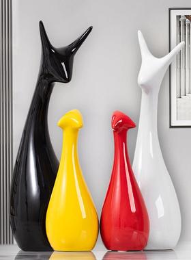 现代陶瓷家居摆件客厅卧室内酒柜装饰品桌面轻奢房间北欧创意小鹿