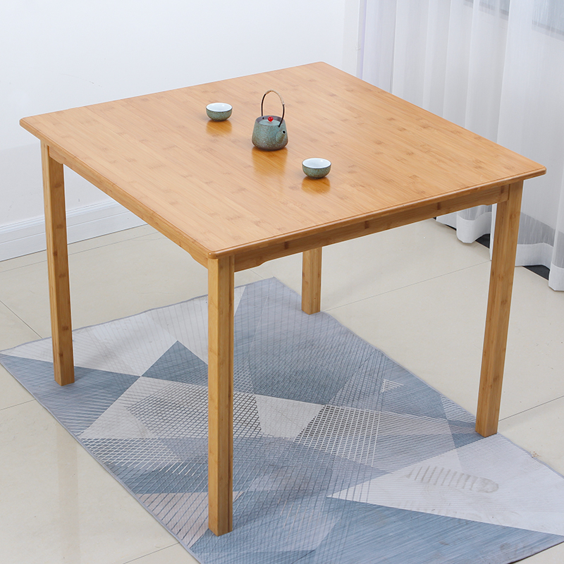 楠竹方桌子简约吃饭桌儿童学习桌正方形家用小户型餐桌实木四方桌