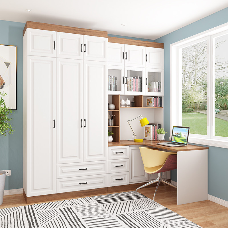 转角书柜电脑桌 儿童书桌连体组合衣柜 书架学习桌一体储物柜桌子,住宅家具,电脑桌,淘宝优惠券,粉丝福利购,淘宝优惠卷