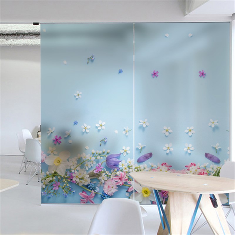 定制卧室隔热磨砂玻璃贴膜静电贴透光家用不透明防晒自粘窗户贴纸