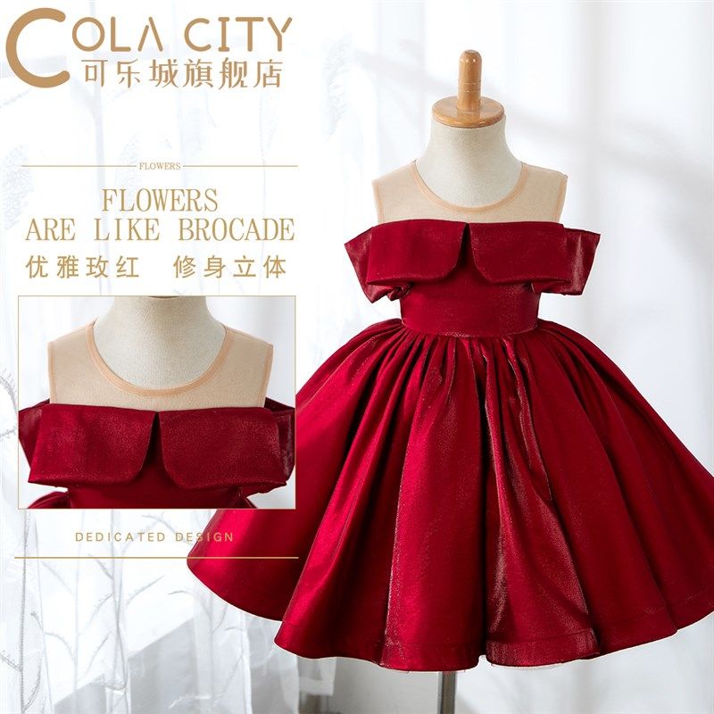 女童礼服短款儿童公主蓬蓬裙可爱钢琴演出宝宝周岁生日花童洋气夏