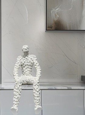 简约创意客厅电视柜摆件售楼处样板间软装饰品玄关酒柜办公室雕塑