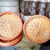 特色工艺竹制品拜拜手提篮子收纳篮酒店用品送餐蓝食盒竹编送餐盒