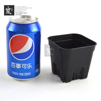 套餐丨【45个】8cm矮版侧开软万盆象 多肉植物花盆 黑方盆