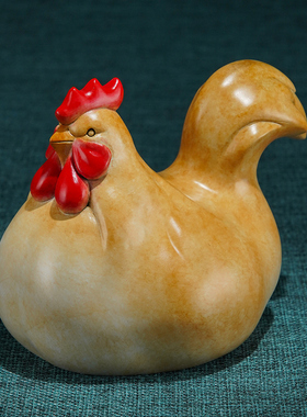 黄铜摆件《母鸡》生肖鸡摆件 新中式国潮家居艺术装饰工艺品 礼品