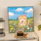 春日花园猫咪数字油画diy填充填色手工绘风景丙烯画油彩画装 饰画