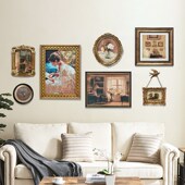 墙面装 欧式 餐厅挂墙乡村画框 美式 饰卧室创意结婚礼物 客厅照片墙