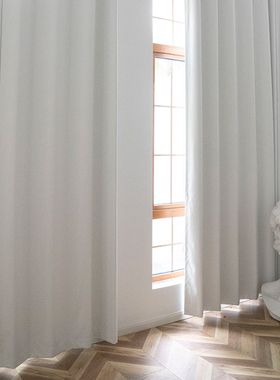 2021年新款客厅纯白色全遮光窗帘100不透光卧室in风北欧隔音窗帘