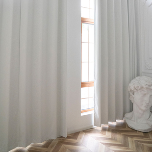 2021年新款客厅纯白色全遮光窗帘100不透光卧室in风北欧隔音窗帘