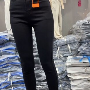 显瘦牛仔裤女2024年春秋冬加绒新款紧身弹力九分小个子铅笔小脚裤