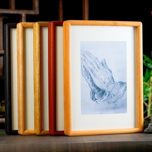 十年厂家定制长书法字画框胡桃榫卯挂墙中式实木相框空框摆台装裱