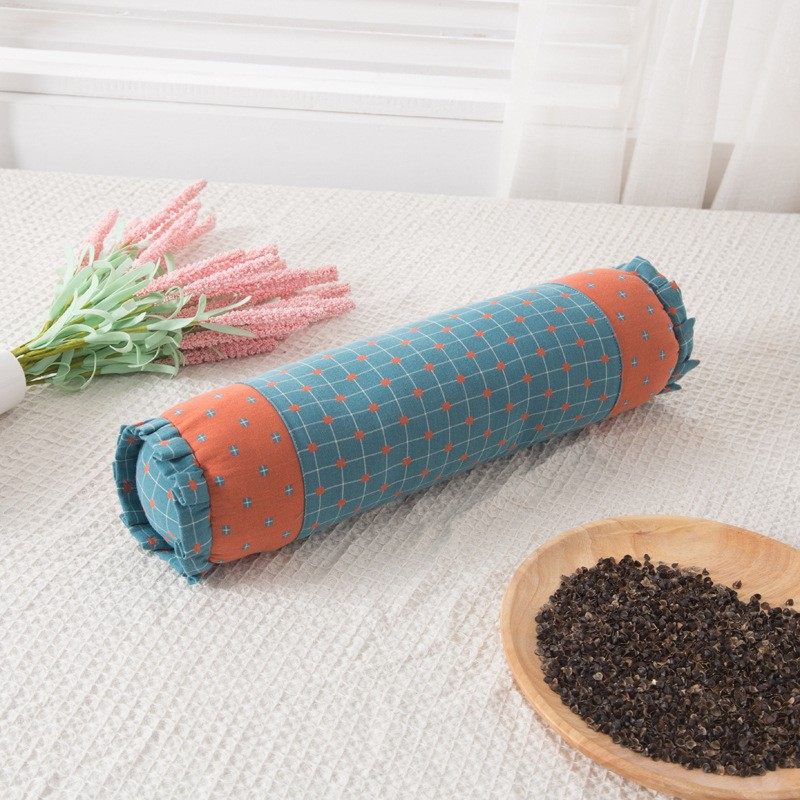 全棉新品双层纱圆柱型颈椎枕牵引护颈枕头枕套荞麦壳决明子枕芯套,居家布艺,抱枕被,淘宝优惠券,粉丝福利购,淘宝优惠卷