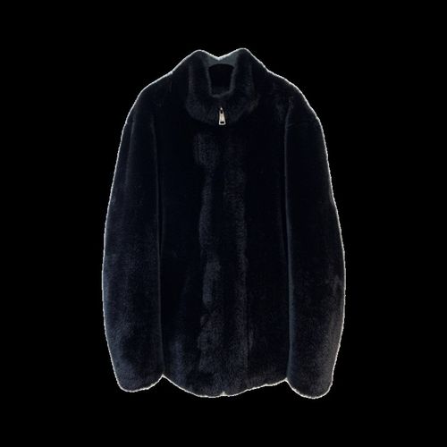 给爸爸带一件男款冬季保暖立领水貂环保皮草貂皮大衣毛毛外套黑色