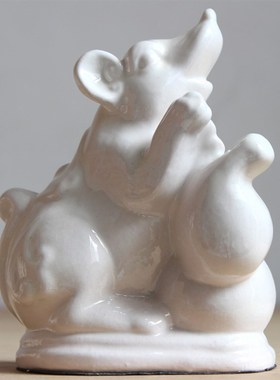 陶瓷摆件12十二生肖家居装饰品工艺品鼠牛虎兔龙蛇马羊猴鸡狗猪