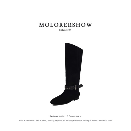 MOLORERSHOW【美拉德风】秋冬圆头低跟显瘦百搭小众复古西部短靴