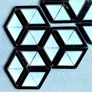 马赛克瓷砖法式复古黑白卫生间地砖拼图3D立体小花砖