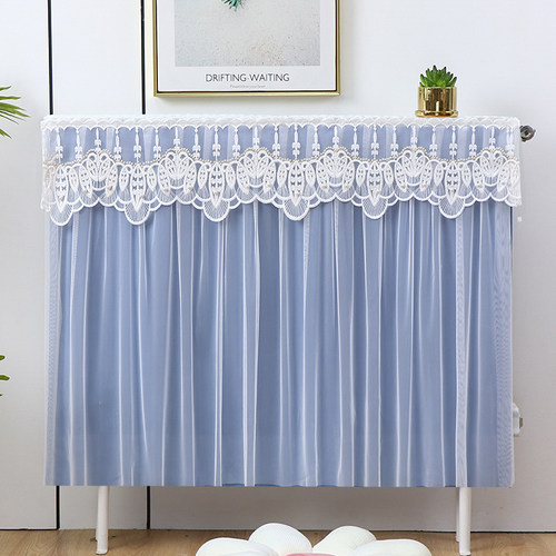 蕾丝暖气罩套防尘罩防熏黑墙老式铸铁暖气片罩盖布遮挡装饰帘简约