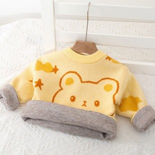 女童加厚毛衣女宝宝冬季打底衫婴儿保暖上衣小女孩冬天内搭针织衫