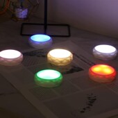 手办展示柜led灯无线遥控充电小射灯酒柜灯19色玻璃橱柜书柜灯