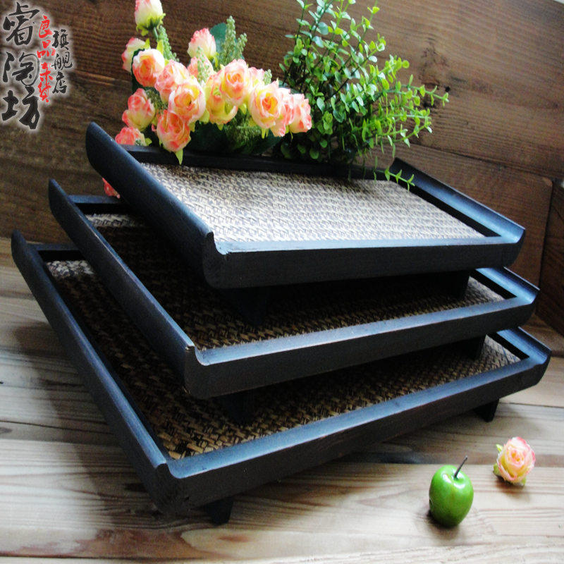 泰国藤编实木质托盘美容院家居摆件创意果盘果篓装饰器皿茶几茶盘,家居饰品,果盘/果篓,淘宝优惠券,粉丝福利购,淘宝优惠卷